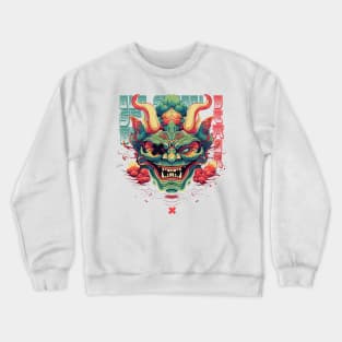 Green japanese demon Crewneck Sweatshirt